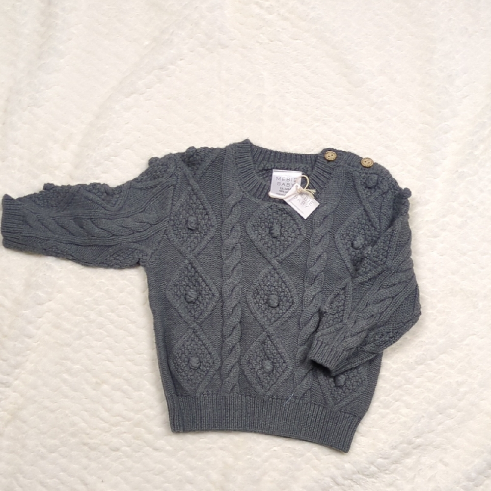 Mebie Baby Gray Knit Sweater
